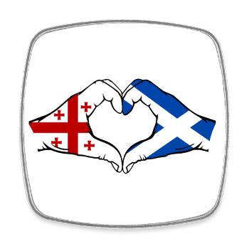 Georgien Schottland Flagge Haende Herzform - Viereckiger Kühlschrankmagnet - Weiß - Vorne