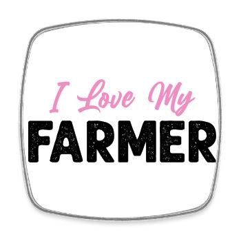 J’aime mon agriculteur Drôle d’agriculture - Magnet carré - blanc - Devant