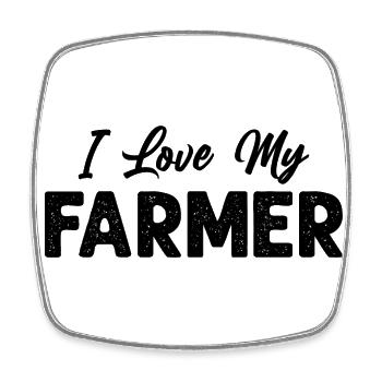 J’aime mon agriculteur Drôle d’agriculture - Magnet carré - blanc - Devant
