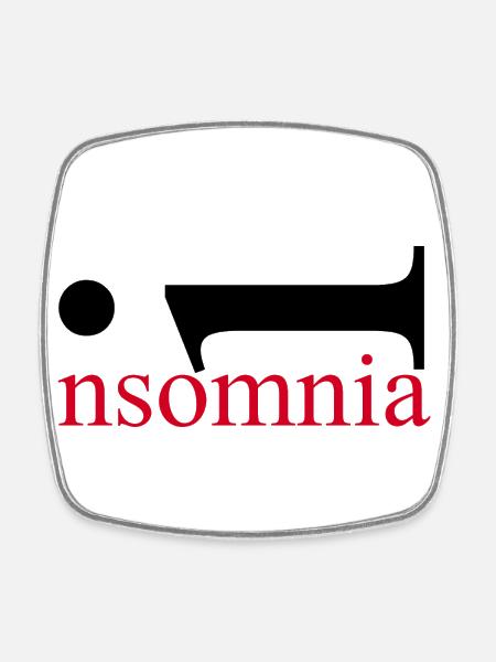 Insomnie. Dormir? Qu’est-ce que c est? L’ sur le matelas. - Magnet carré - blanc
