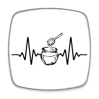 Heartbee beekeeper | Color changeable - Square fridge magnet - white - Front