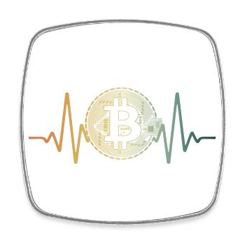 Heartbeat Bitcoin Idée cadeau - Magnet carré - blanc - Devant