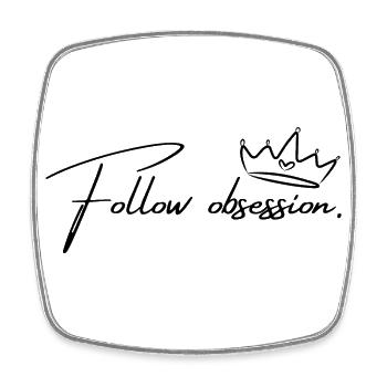 Follow obsession 2 - Viereckiger Kühlschrankmagnet - Weiß - Vorne