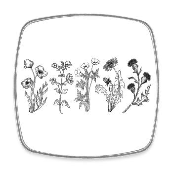 Wildblumen-Hemd, Wildblumen-T-Shirt, X69Z FLORAL - Viereckiger Kühlschrankmagnet - Weiß - Vorne