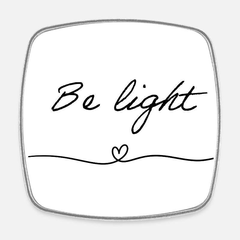 Be Light | Heart - Square fridge magnet - white
