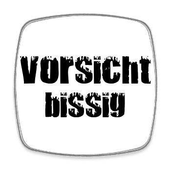 Vorsicht Bissig Black - Viereckiger Kühlschrankmagnet - Weiß - Vorne