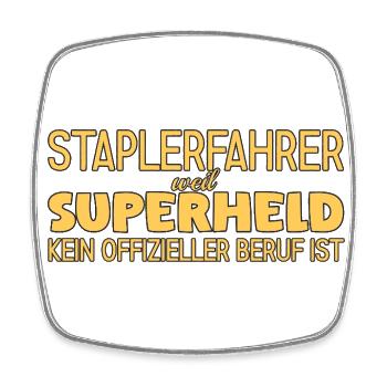 Staplerfahrer Superheld Gabelstaplerfahrer - Viereckiger Kühlschrankmagnet - Weiß - Vorne