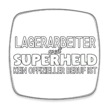 Lagerarbeiter Superheld - Viereckiger Kühlschrankmagnet - Weiß - Vorne