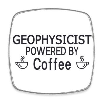 Geophysicist Powered By Coffee Geophysics - Viereckiger Kühlschrankmagnet - Weiß - Vorne