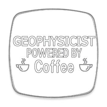 Geophysicist Powered By Coffee Geophysics - Viereckiger Kühlschrankmagnet - Weiß - Vorne