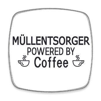 Waste Disposal Powered By Coffee - Square fridge magnet - white - Front