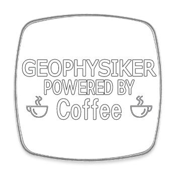 Geophysiker Powered By Coffee Geophysik - Viereckiger Kühlschrankmagnet - Weiß - Vorne