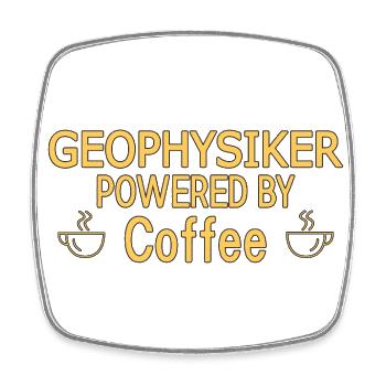 Geophysiker Powered By Coffee Geophysik - Viereckiger Kühlschrankmagnet - Weiß - Vorne