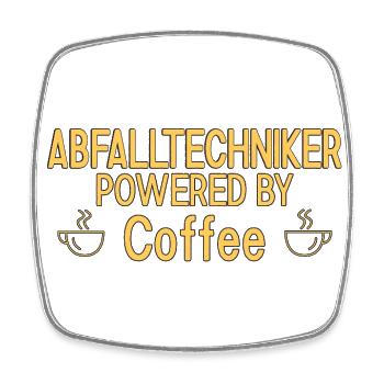 Waste Technician Powered By Coffee - Square fridge magnet - white - Front
