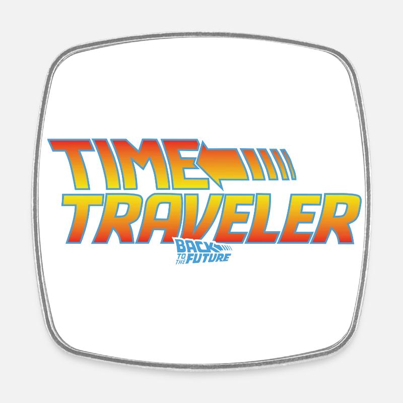 Back To The Future Time Traveler - Square fridge magnet - white
