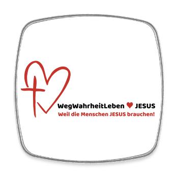 WegWahrheitLebenJESUS ♥ - Viereckiger Kühlschrankmagnet - Weiß - Vorne