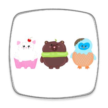 Sweet Besties - Viereckiger Kühlschrankmagnet - Weiß - Vorne