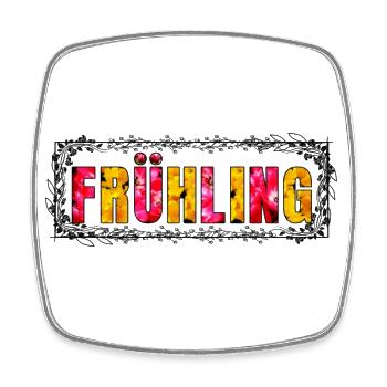 Frühling Bild und Blumenmotiv - Viereckiger Kühlschrankmagnet - Weiß - Vorne