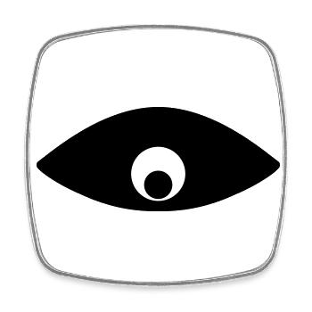 Eye watching you - Square fridge magnet - white - Front