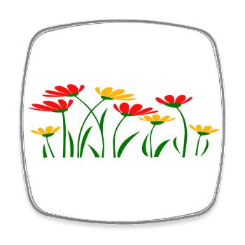 Flower meadow - Square fridge magnet - white - Front