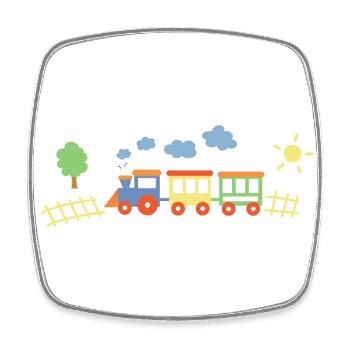 Zug Mit Waggons - Viereckiger Kühlschrankmagnet - Weiß - Vorne