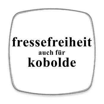 Fressefreiheit auch für Kobolde - Viereckiger Kühlschrankmagnet - Weiß - Vorne