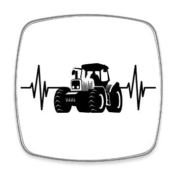 Herzschlag Landwirt | Farbe änderbar - Viereckiger Kühlschrankmagnet - Weiß - Vorne