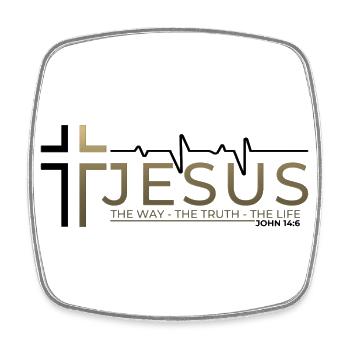 Jesus Christus Bibelvers Weg Wahrheit Leben Christ - Viereckiger Kühlschrankmagnet - Weiß - Vorne