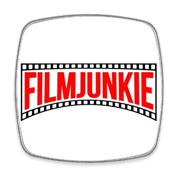 Farben änderbar | Film Junkie - Viereckiger Kühlschrankmagnet - Weiß - Vorne