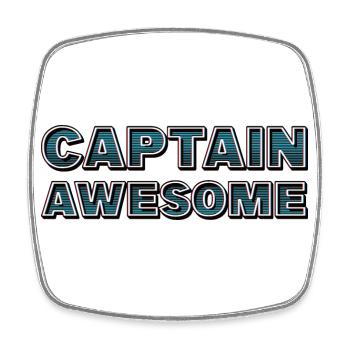 CAPTAIN AWESOME - Viereckiger Kühlschrankmagnet - Weiß - Vorne