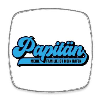 Farben änderbar | Papitän Papa Kapitän Vatertag - Viereckiger Kühlschrankmagnet - Weiß - Vorne
