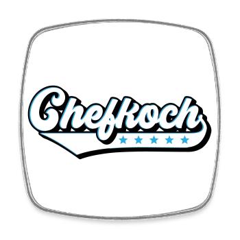 Farben änderbar | Chefkoch - Viereckiger Kühlschrankmagnet - Weiß - Vorne