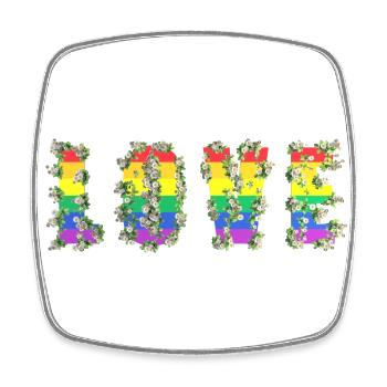 Love LGBT Colors - Square fridge magnet - white - Front