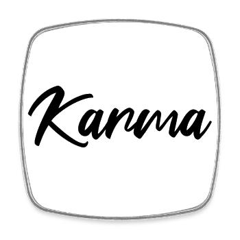 Karma Schicksal Glaube Yoga Karma - Viereckiger Kühlschrankmagnet - Weiß - Vorne