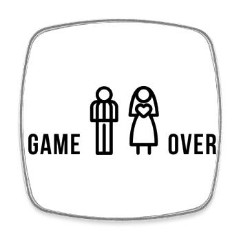 Stag and hen party - Game Over - Square fridge magnet - white - Front