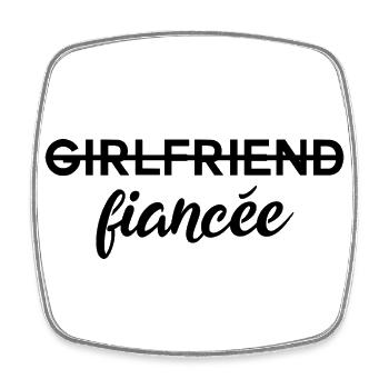 Girlfriend Fiancée Verlobung - Viereckiger Kühlschrankmagnet - Weiß - Vorne