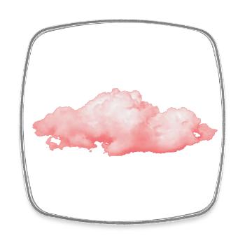 rosige flauschige Wolke - Viereckiger Kühlschrankmagnet - Weiß - Vorne