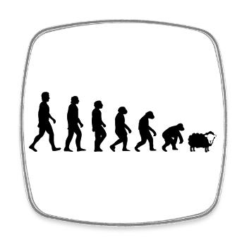 LUSTIGE EVOLUTION MENSCHHEIT DARWIN - Viereckiger Kühlschrankmagnet - Weiß - Vorne