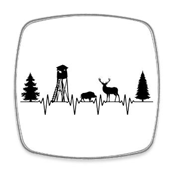 Color changeable | Hunter High Heartbeat Pulse - Square fridge magnet - white - Front