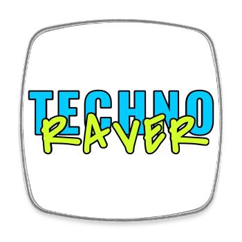 techno raver - Viereckiger Kühlschrankmagnet - Weiß - Vorne