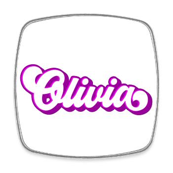 Farben änderbar | Olivia Schöner Mädchen Name - Viereckiger Kühlschrankmagnet - Weiß - Vorne