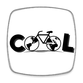 Cool Bike | World Bicycle - Square fridge magnet - white - Front