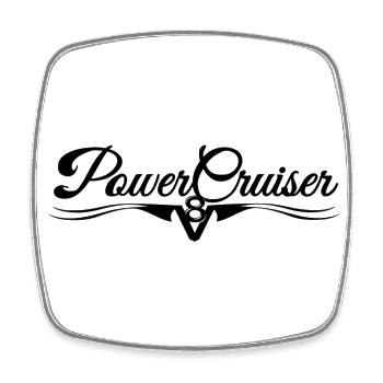 PowerCruiser V8 - Magnet carré - blanc - Devant