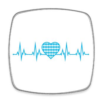 ECG Battement de cœur en Bavière - Magnet carré - blanc - Devant