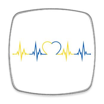 Ukraine heartbeat battement de cœur Ukraine - Magnet carré - blanc - Devant