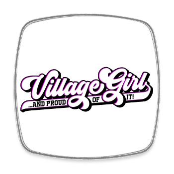 Les couleurs peuvent être modifiées | Fille du village Dorfmädchen - Magnet carré - blanc - Devant