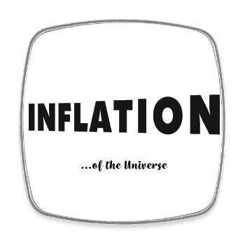 Lettrage INFLATION de l’Univers, noir pur - Magnet carré - blanc - Devant