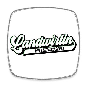 Landwirtin mit Leib & Seele | Farben änderbar - Viereckiger Kühlschrankmagnet - Weiß - Vorne