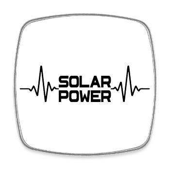 Solar Herzschlag | Farbe änderbar - Viereckiger Kühlschrankmagnet - Weiß - Vorne