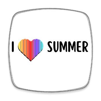 I love Summer - Viereckiger Kühlschrankmagnet - Weiß - Vorne